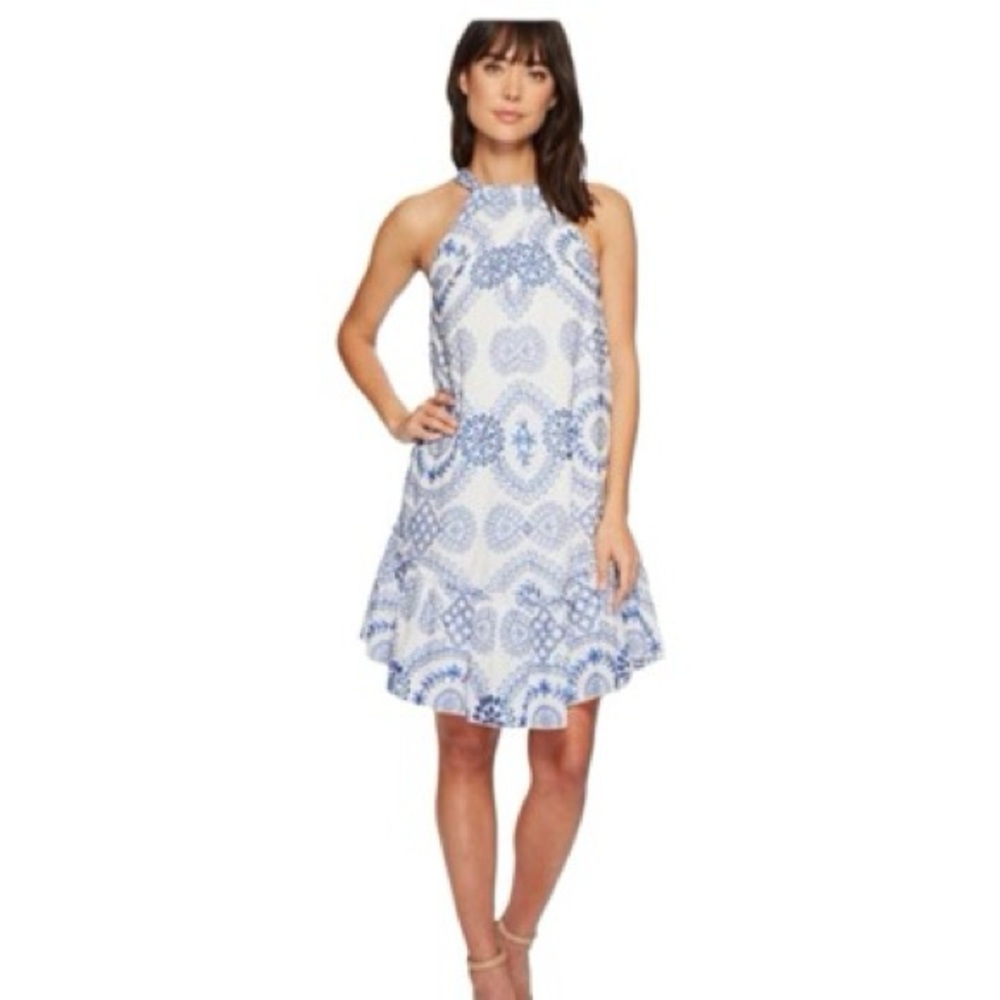 TRINA TURK Kori Embroidered Eyelet flouncy Dress